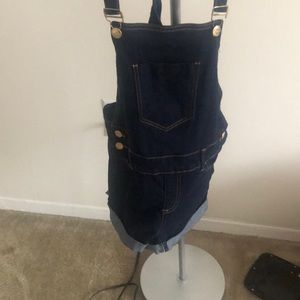 Denim shorts overalls